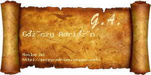 Géczy Adrián névjegykártya